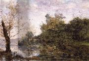 Jean Baptiste Camille  Corot a the vaquero on the Riverbank oil painting picture wholesale